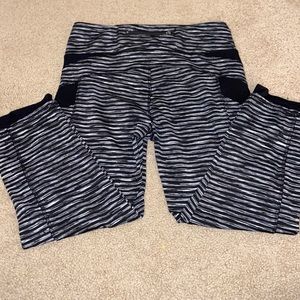 Knee length leggings.